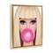 Stupell Industries Blonde Girl & Bubblegum Framed Floater Canvas Wall Art Design by Nataly White